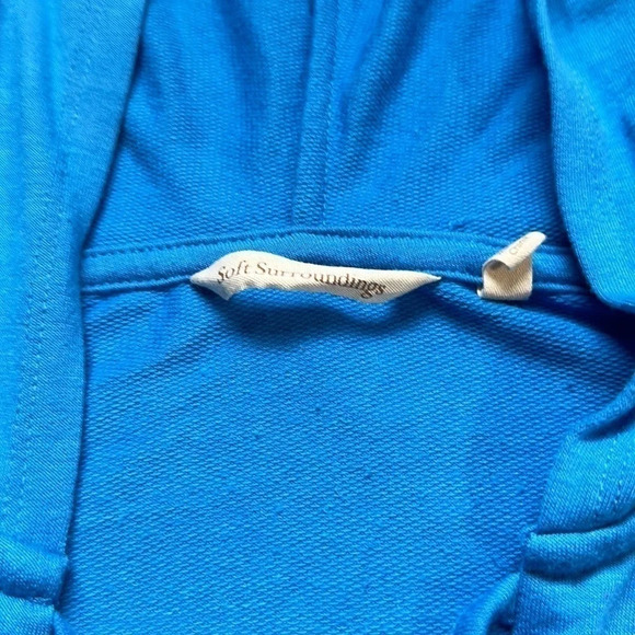 Soft Surroundings blue tunic hoodie size XS front pocket - Picture 5 of 8